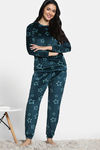 Zivame Velour Loungewear Set - Dark Sea — thumbnail 2